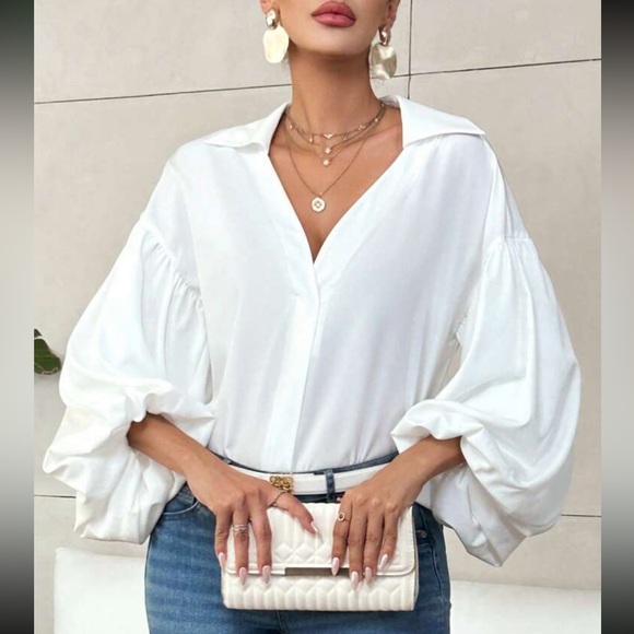 Luxe lantern sleeve blouse - Picture 6 of 15